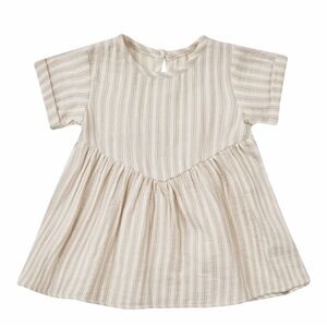 Quincy Mae Beige Striped Kids Blouse